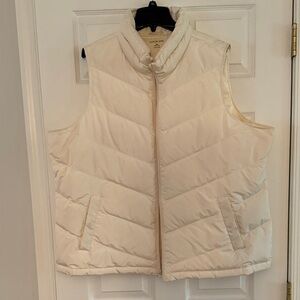 Lands' End Women's Cream Down Puffer Vest